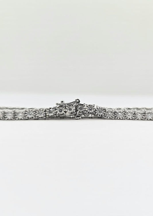 Sterling silver lab grown diamond miracle bracelet, view 2