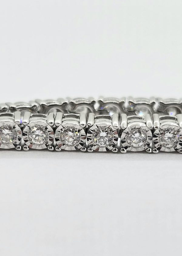 Sterling silver lab grown diamond miracle bracelet, view 4