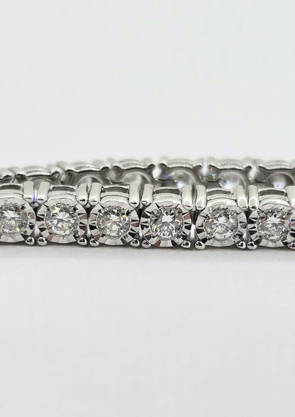 Sterling silver lab grown diamond miracle bracelet, view 4