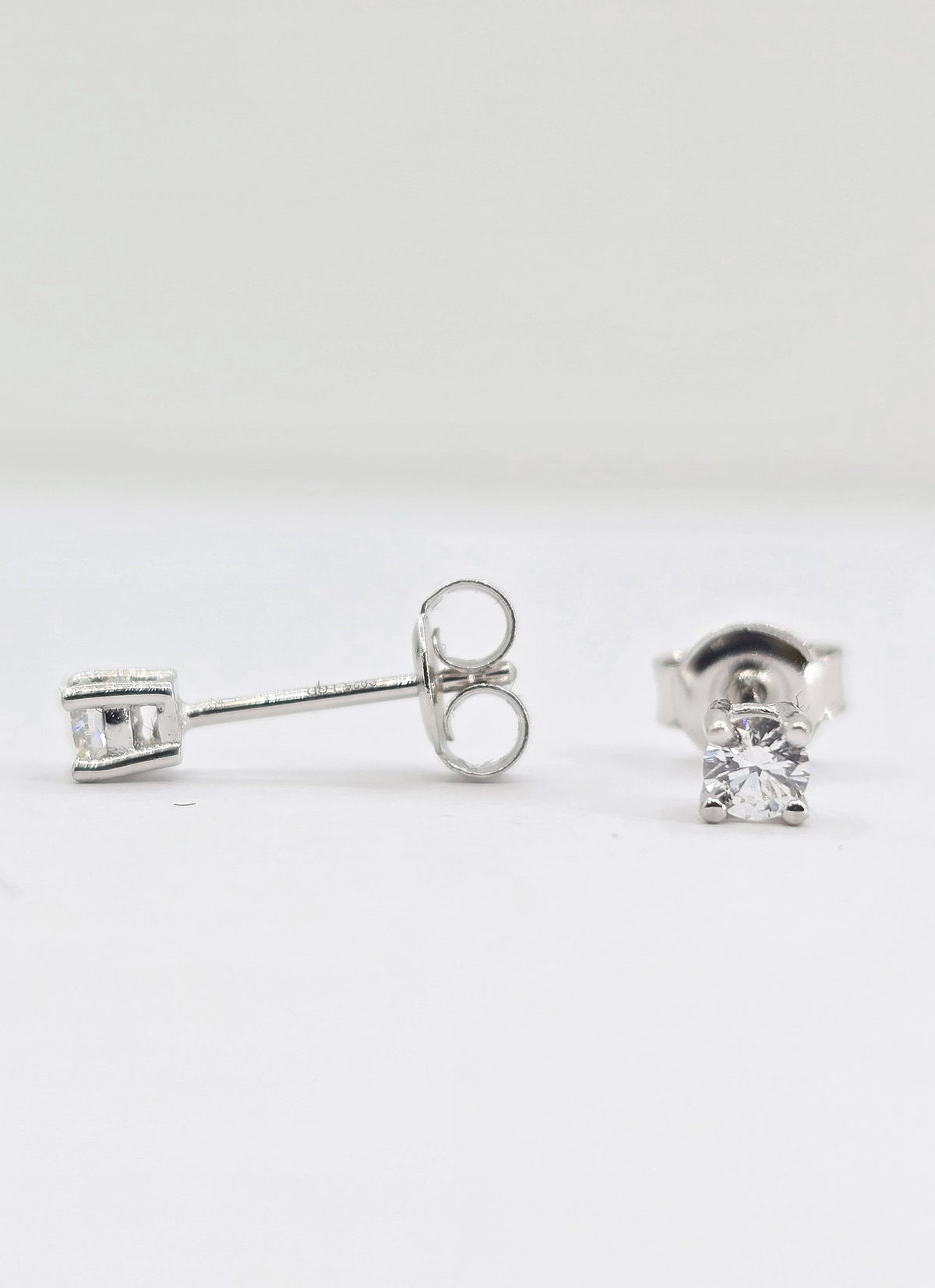 Sterling silver lab grown diamond stud earring