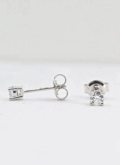 Sterling silver lab grown diamond stud earring