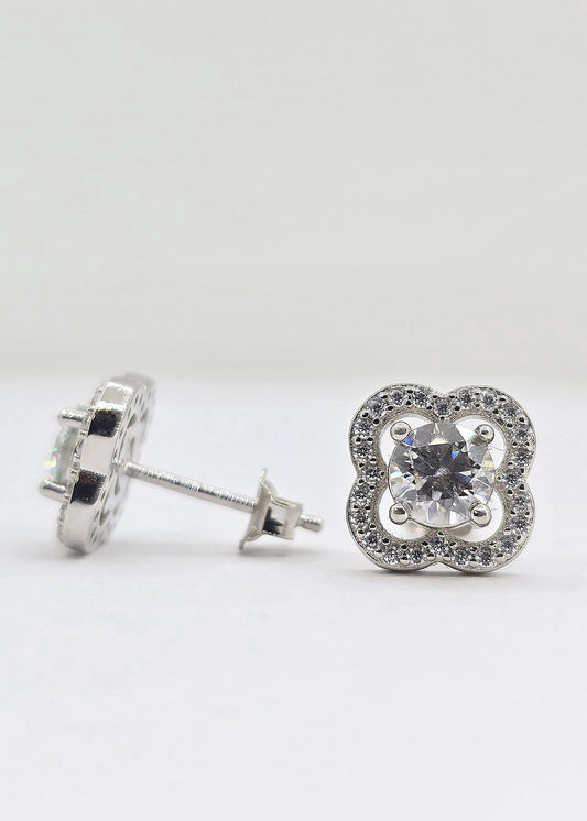 Sterling silver clover earrings