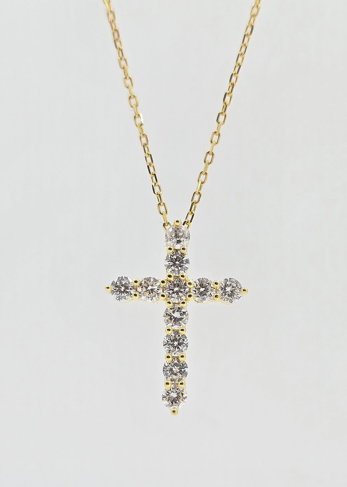 Gold plated sterling silver lab grown diamond necklace