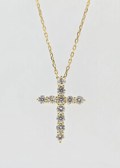 Gold plated sterling silver lab grown diamond necklace