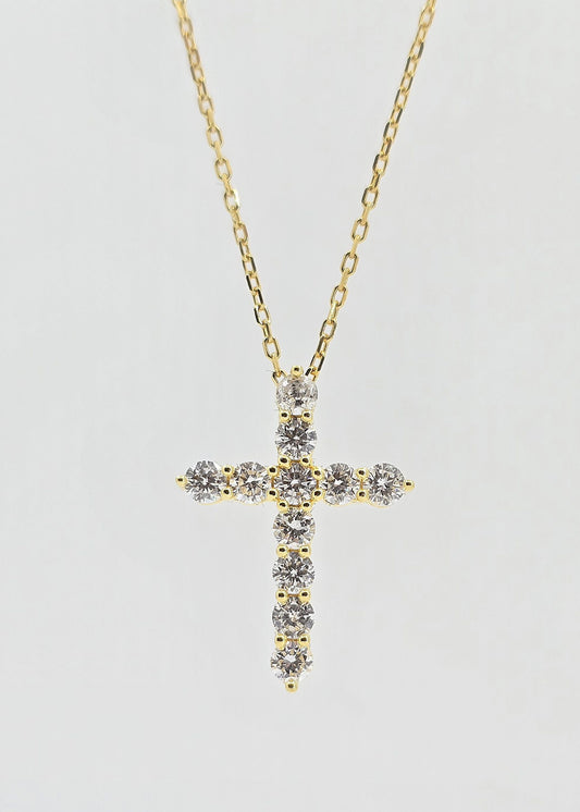 Gold plated sterling silver lab grown diamond necklace