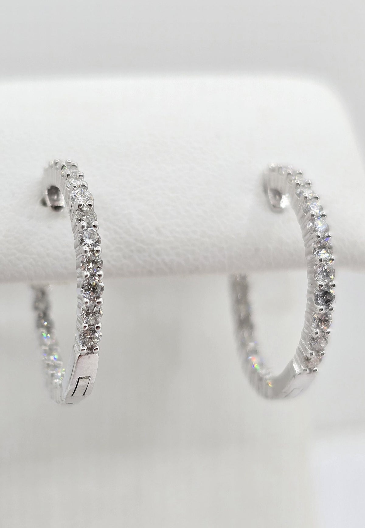 Sterling silver lab grown diamond in/out hoop earrings