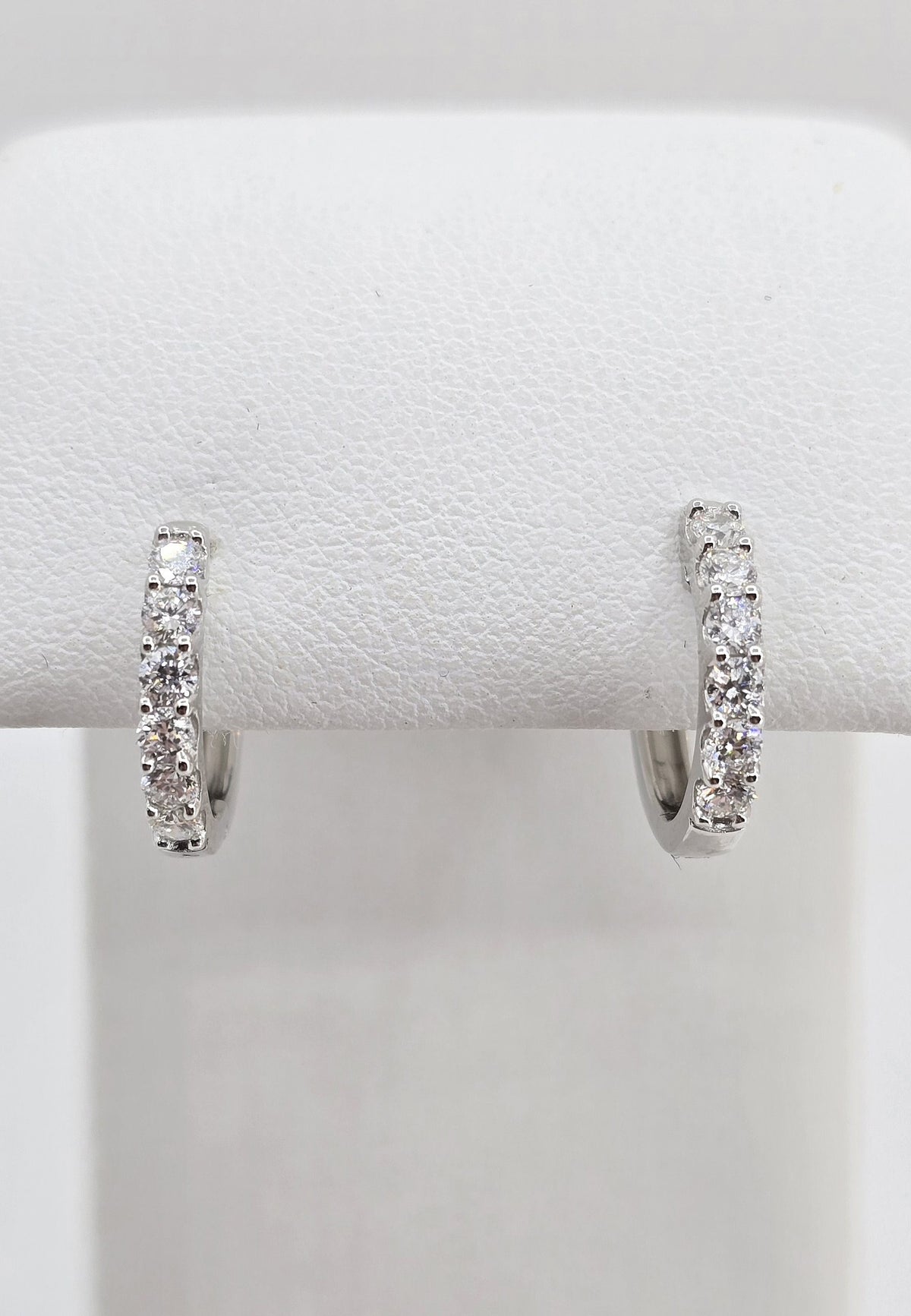 Sterling silver lab grown diamond huggies, 0.5 ctw
