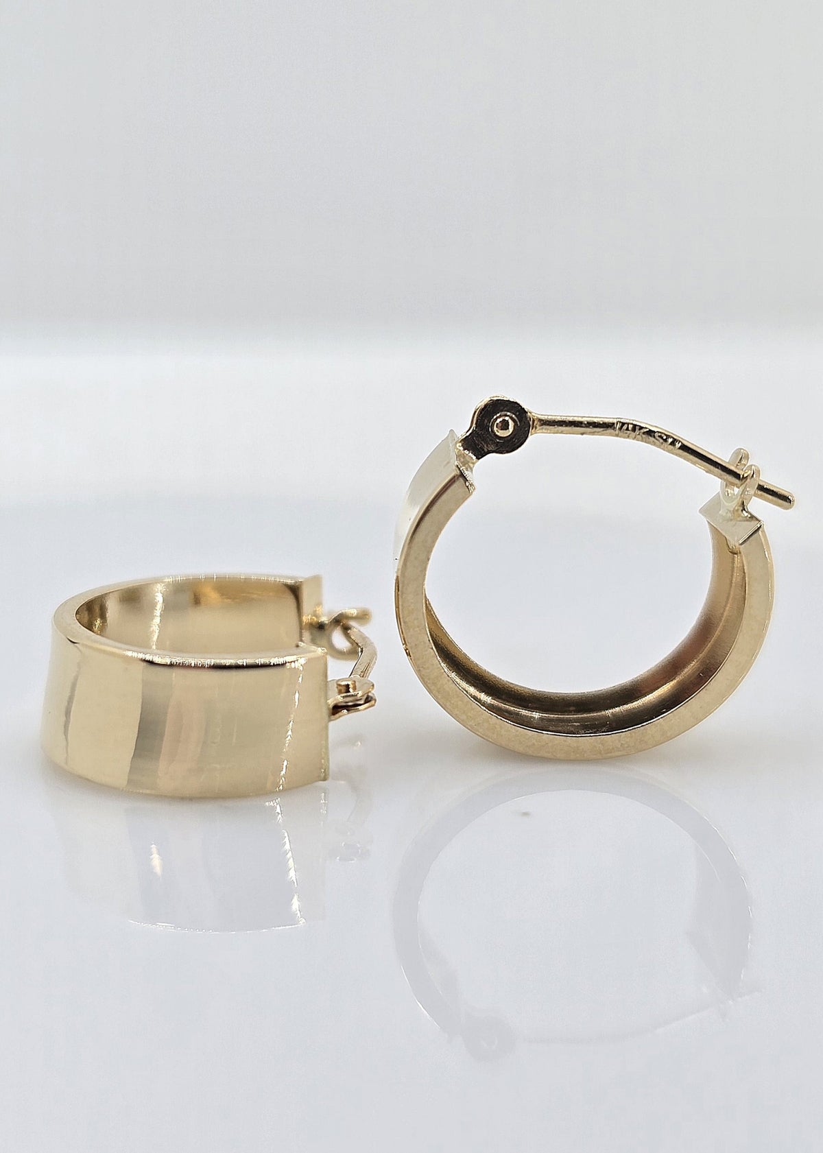 14K gold 5mm huggie hoop earrings