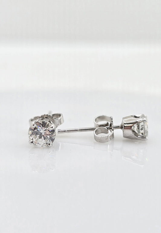 Pre-owned 14K gold diamond stud earrings