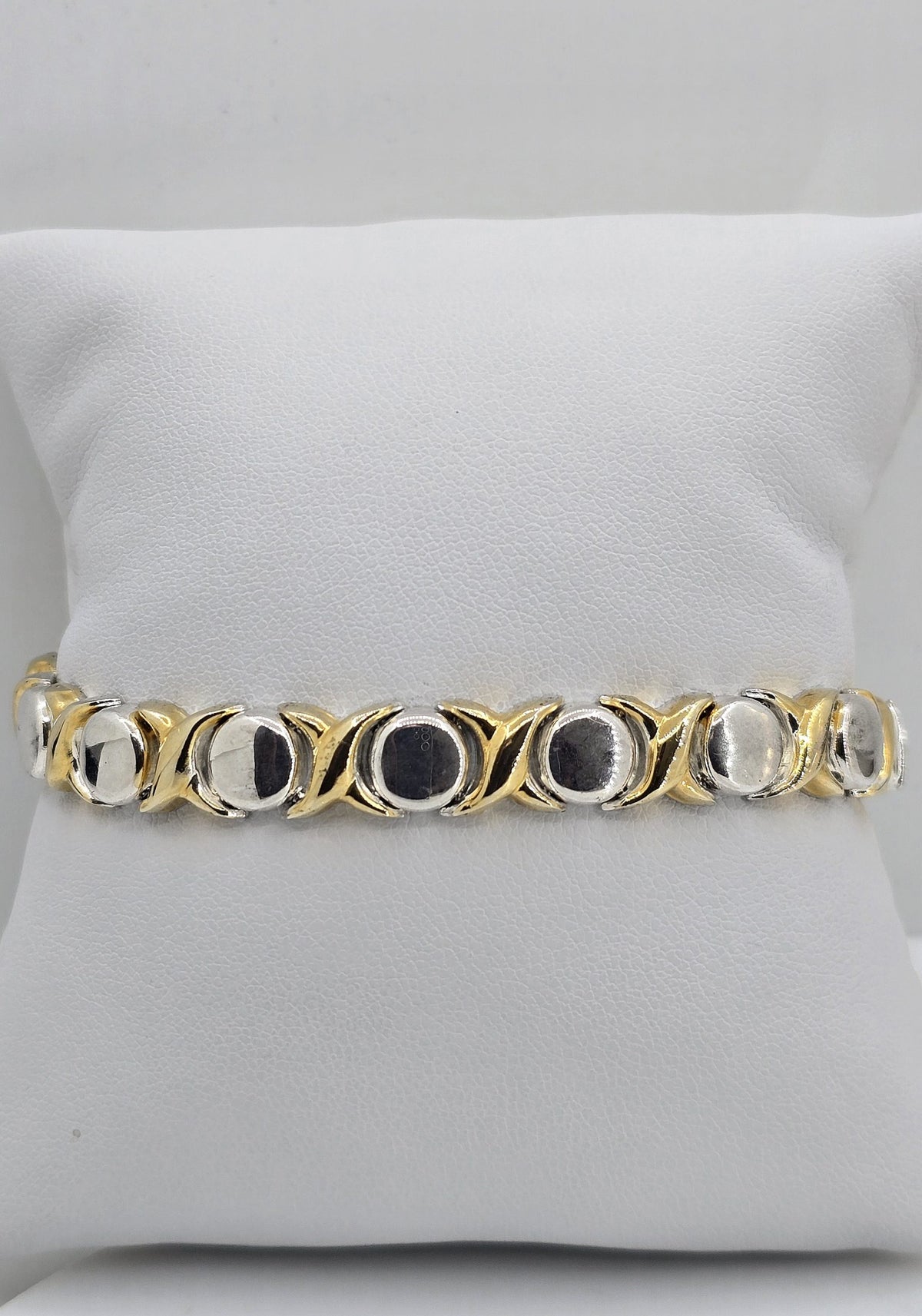 Sterling silver and gold-plated XO bracelet