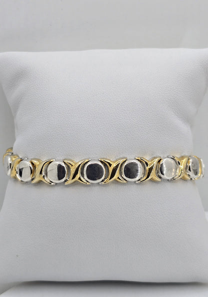 Sterling silver and gold-plated XO bracelet