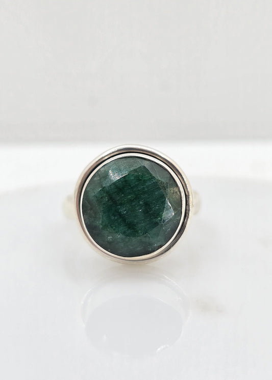 Sterling silver emerald ring