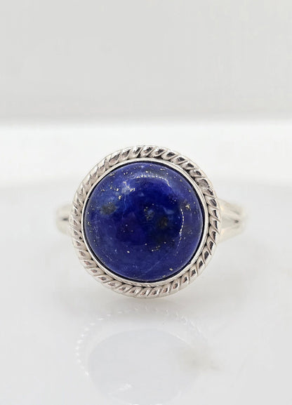 Sterling silver blue lapis ring