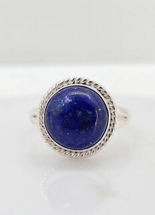 Sterling silver blue lapis ring