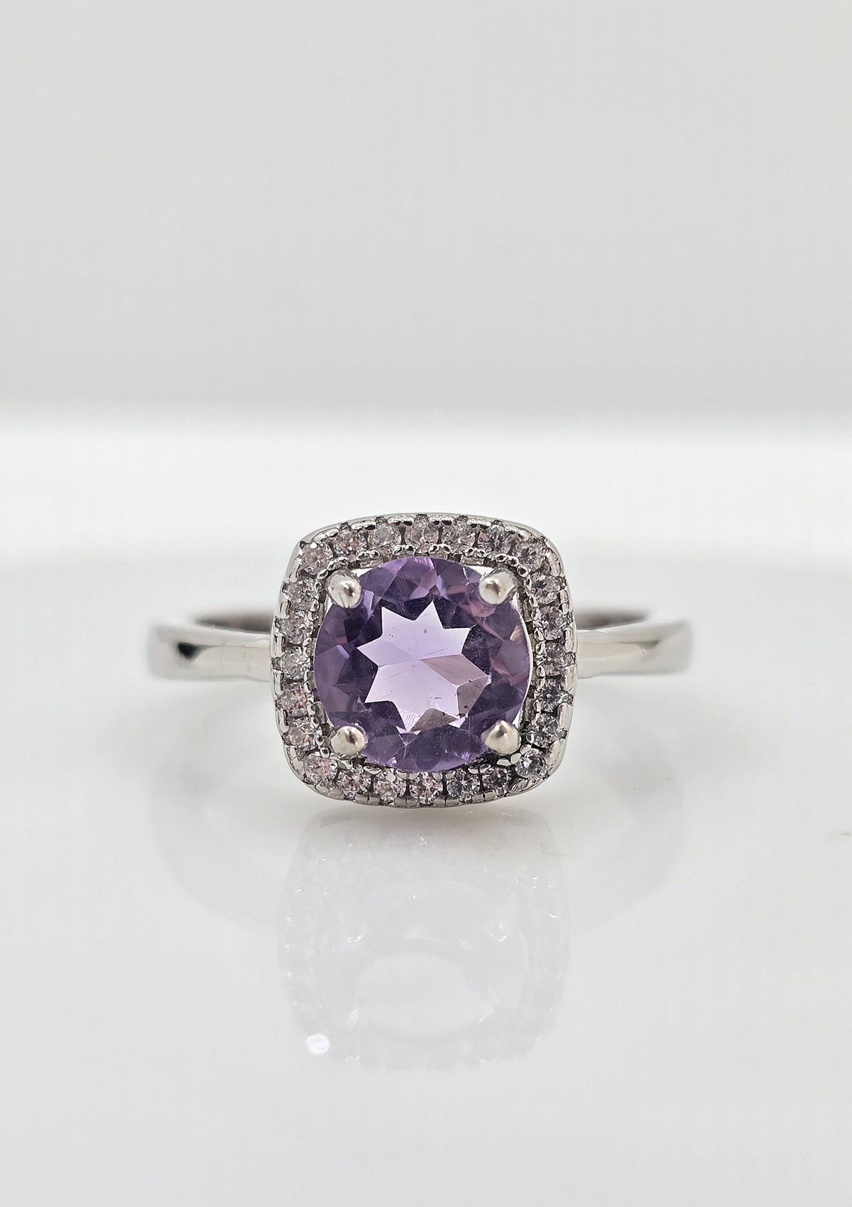 Sterling silver amethyst ring, style B