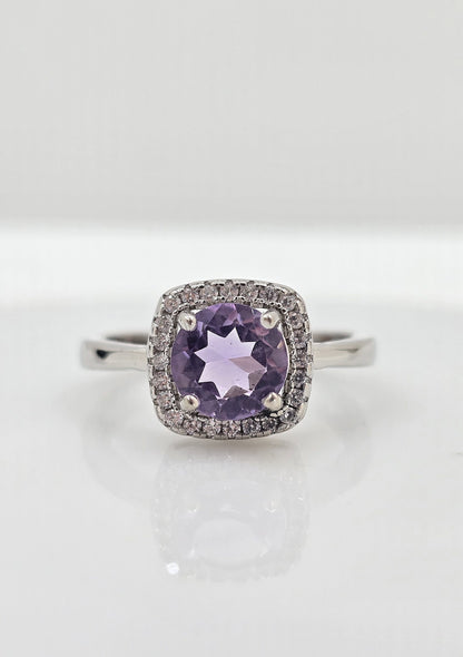 Sterling silver amethyst ring, style B