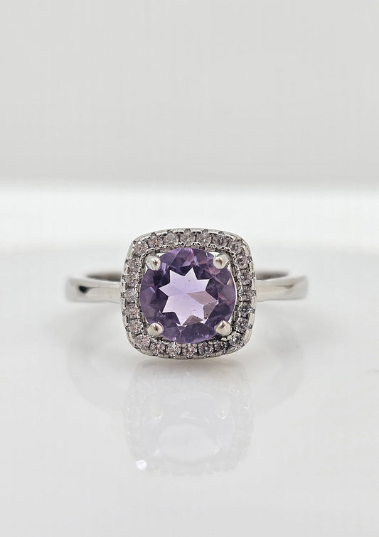 Sterling silver amethyst ring, style B
