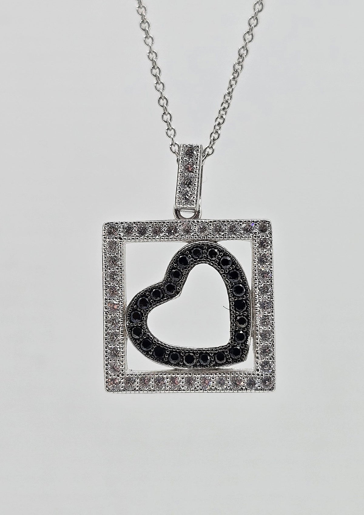 Sterling silver boxed heart necklace