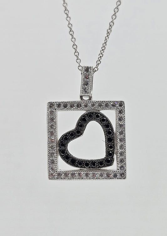 Sterling silver boxed heart necklace