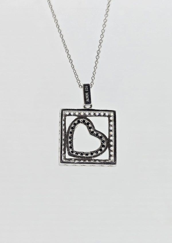 Sterling silver boxed heart necklace, view 3