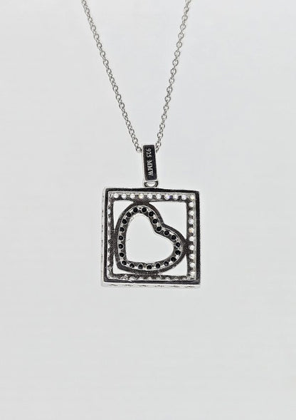 Sterling silver boxed heart necklace, view 3