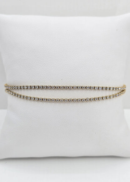 Gold plated cubic zirconia tennis bracelet