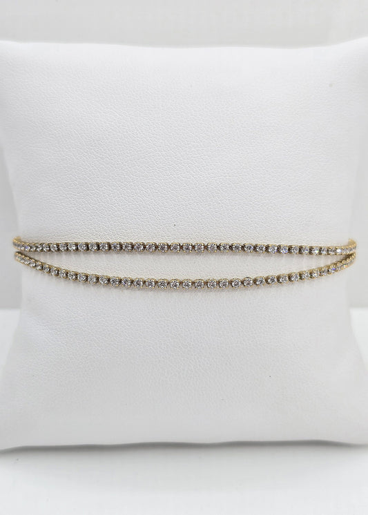 Gold plated cubic zirconia tennis bracelet
