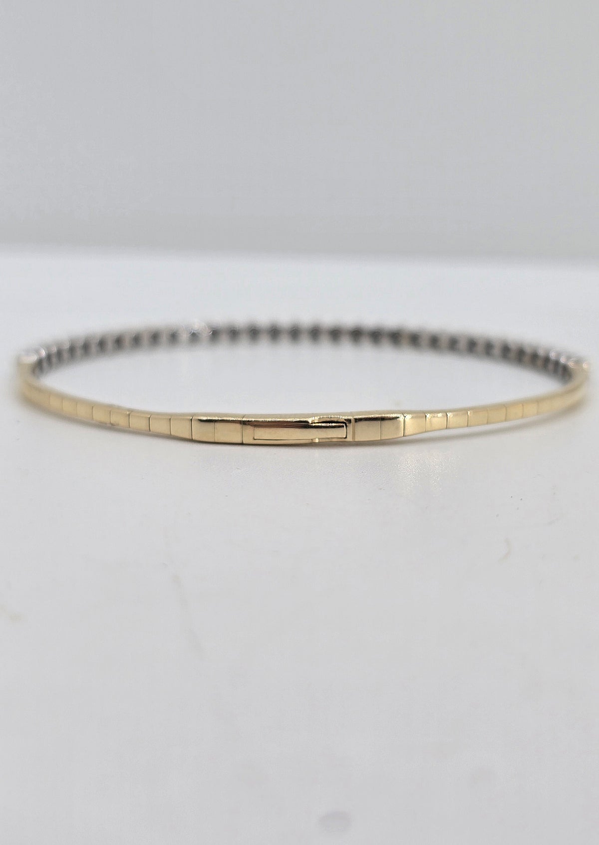 14K gold diamond flexible bangle, view 3