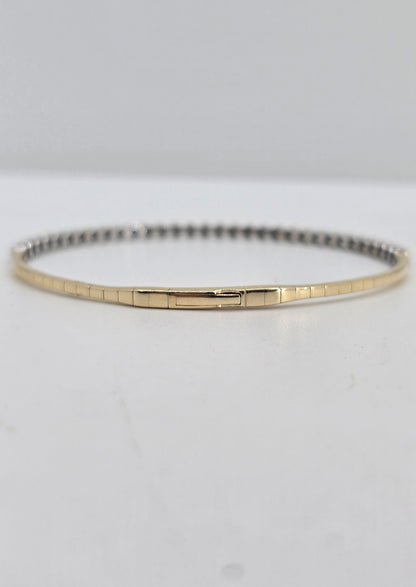 14K gold diamond flexible bangle, view 3