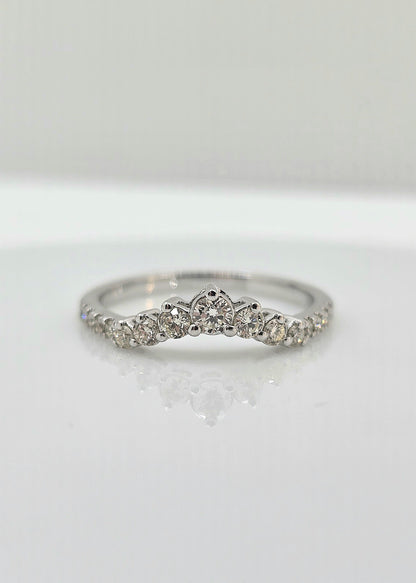 14K gold diamond chevron band, 0.38 ctw