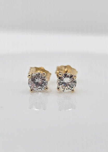 14K gold diamond stud earrings