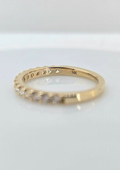 14K gold diamond band, view 3