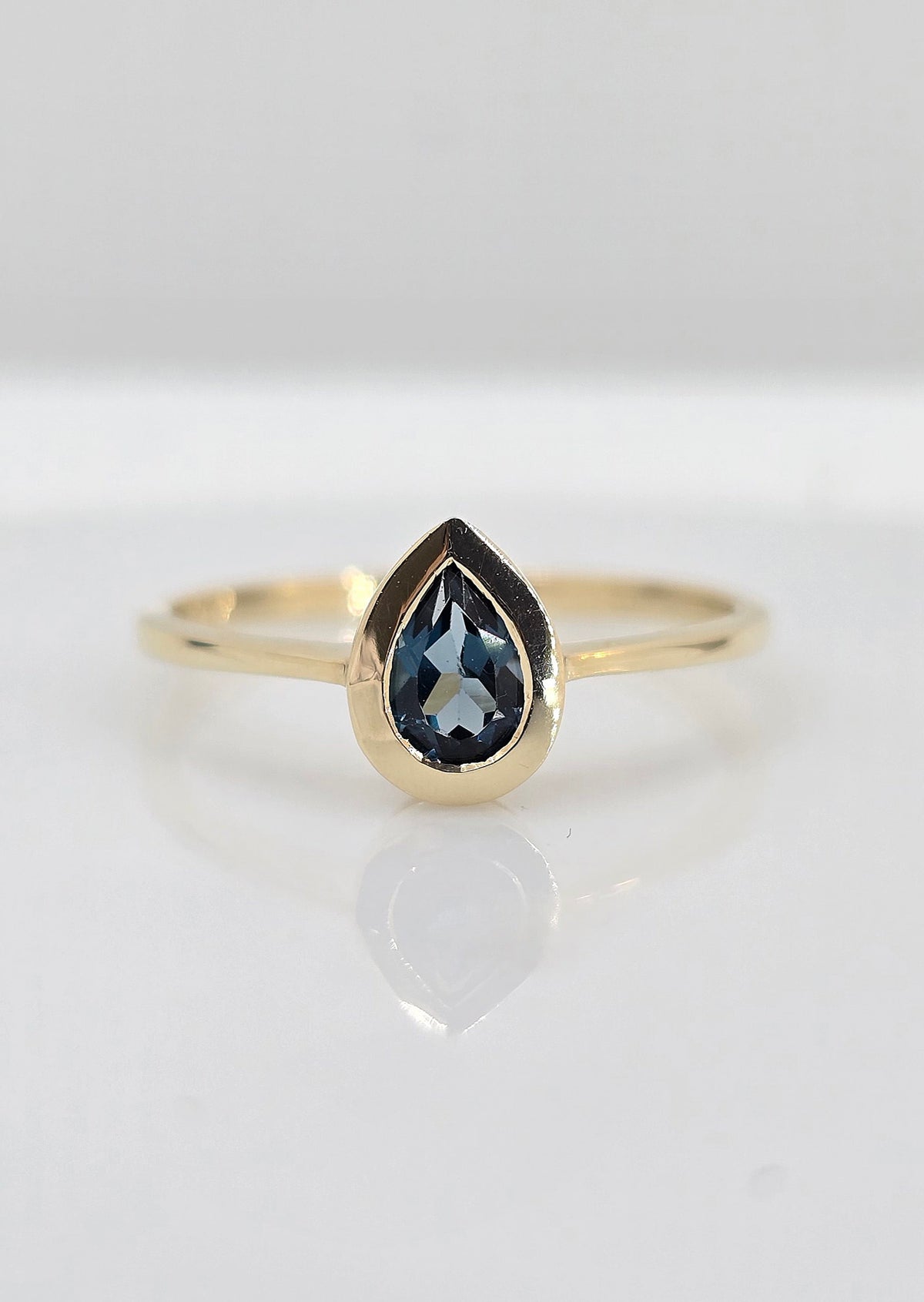 10K gold London blue topaz ring
