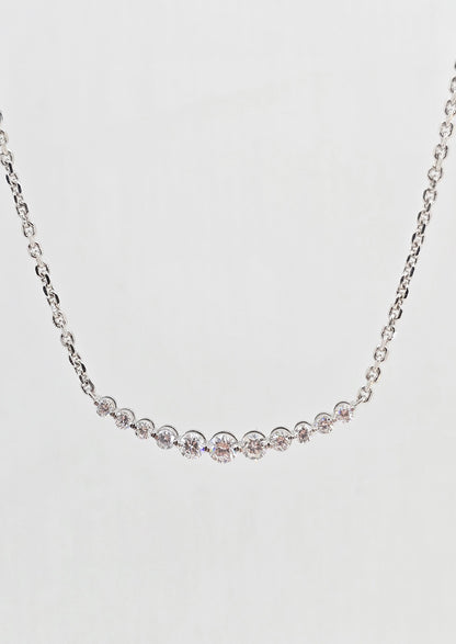 Sterling silver lab grown diamond necklace, 0.90 ctw