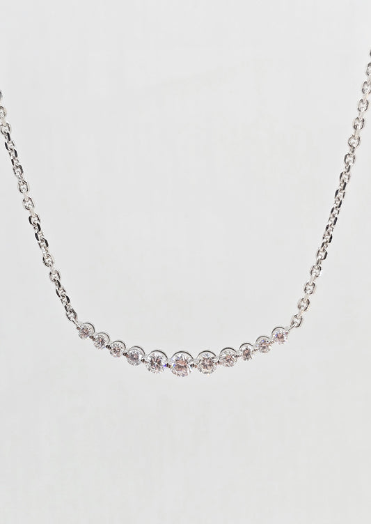 Sterling silver lab grown diamond necklace, 0.90 ctw