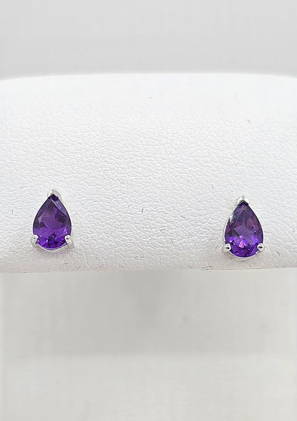 10K gold amethyst stud earrings