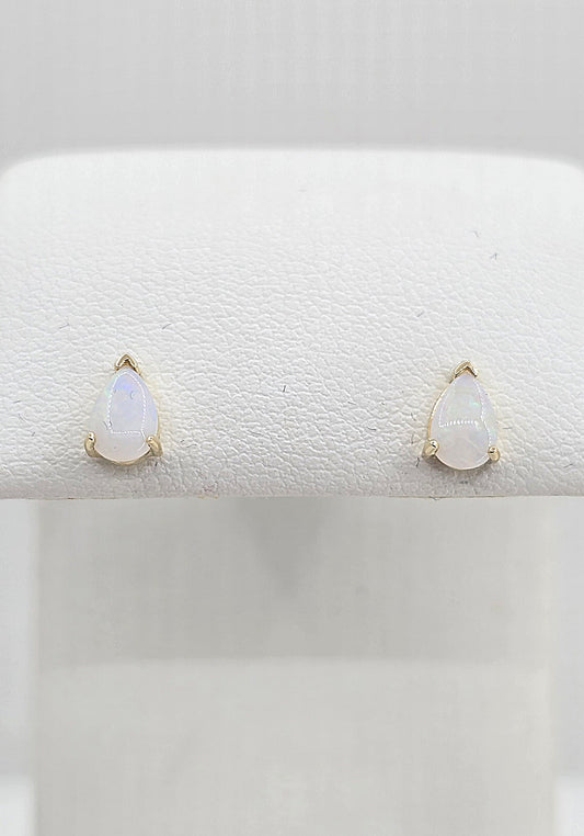 10K gold opal stud earrings