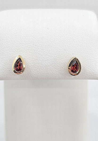 10K gold garnet earrings