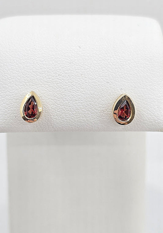 10K gold garnet earrings