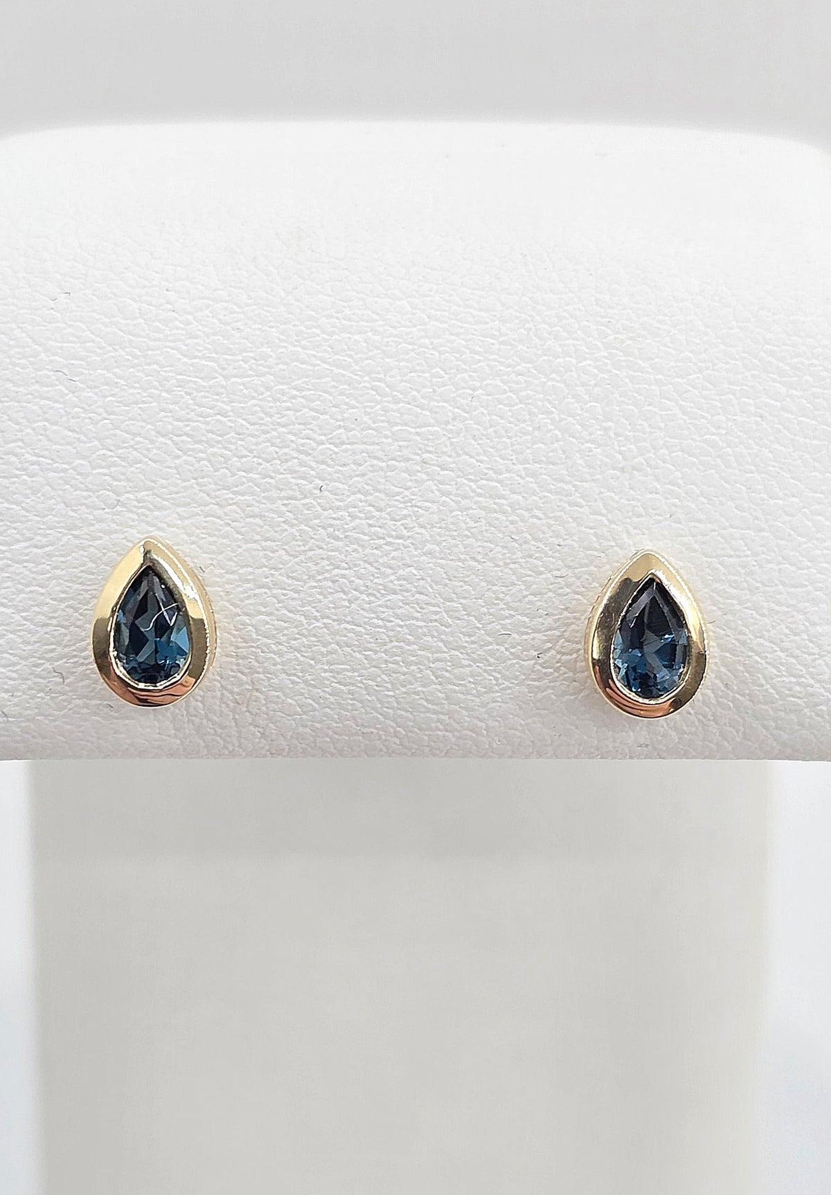 10K gold London blue topaz earrings