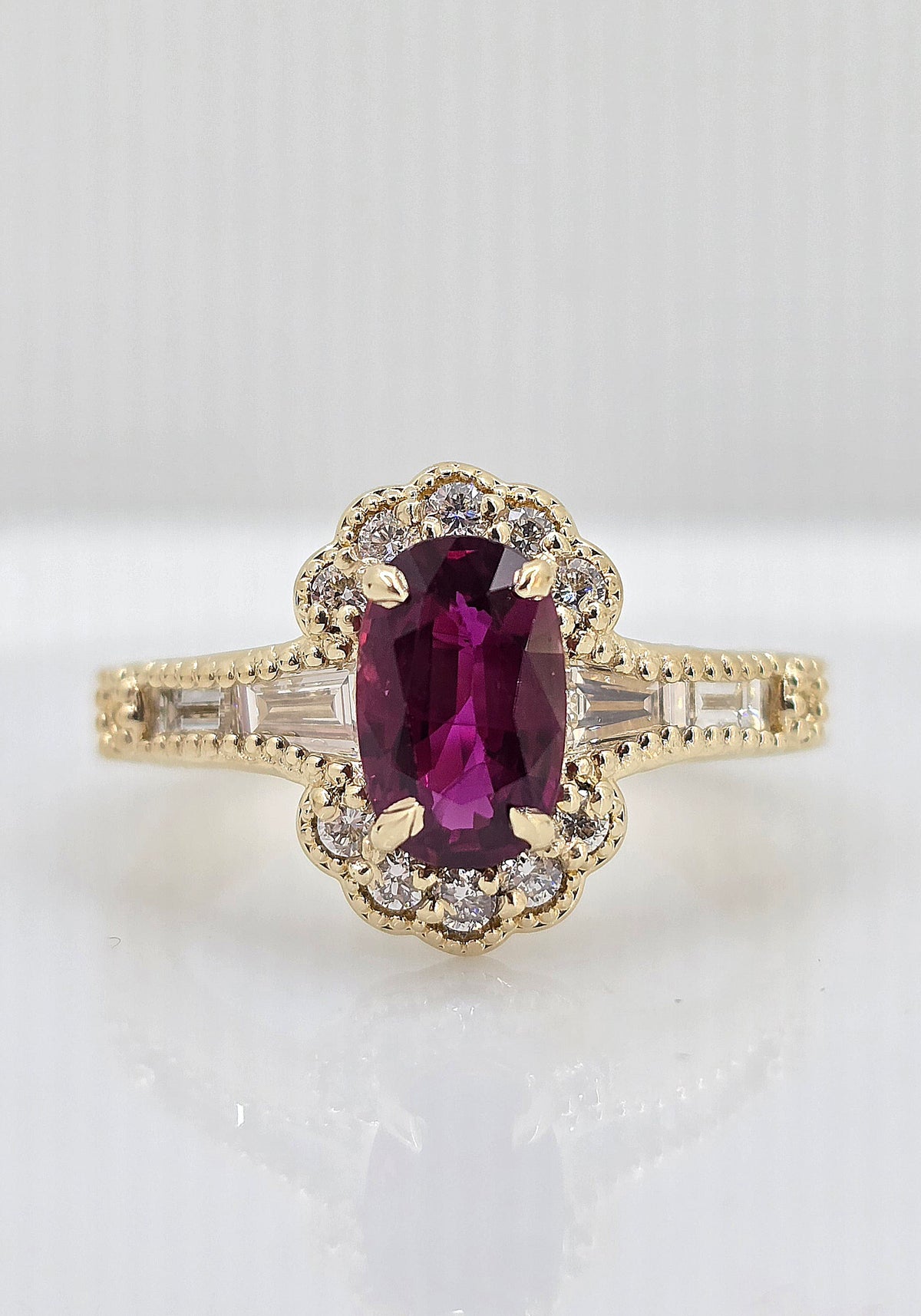 Custom 14k 1.29ctw Ruby and Diamond Ring
