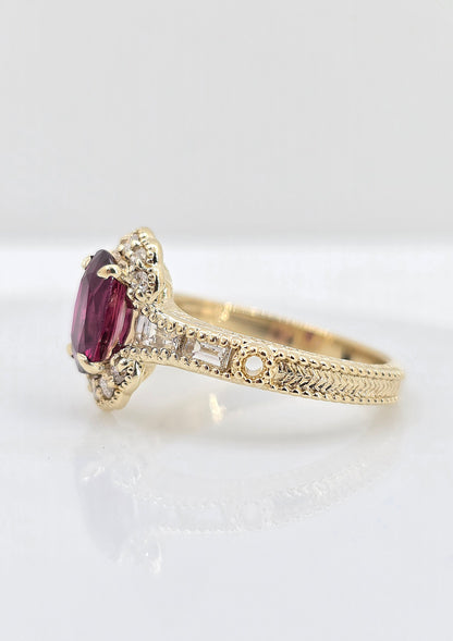 Custom 14k 1.29ctw Ruby and Diamond Ring