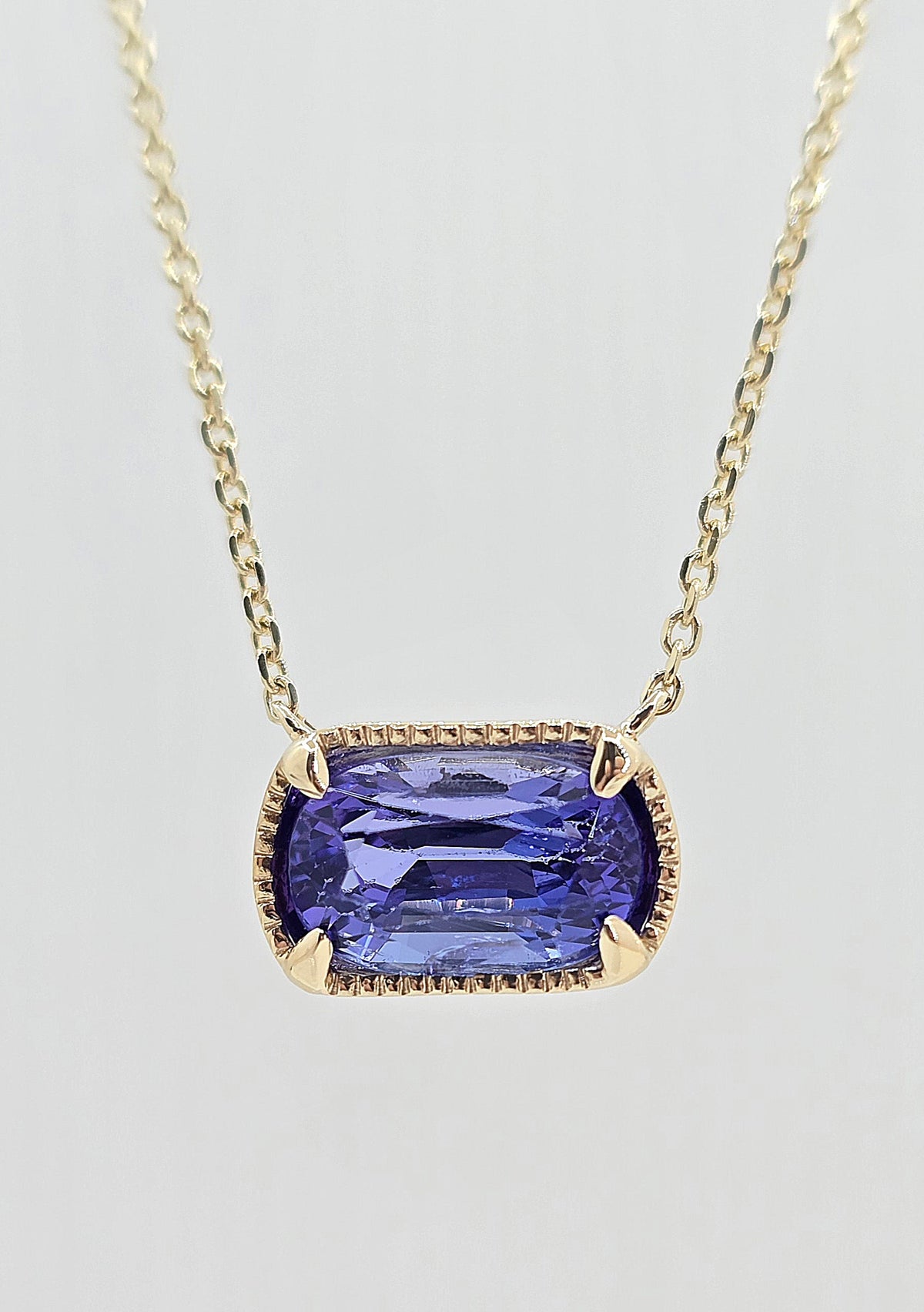 Custom 14k 2.11ctw Tanzanite Necklace