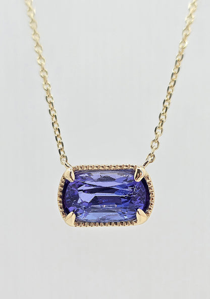 Custom 14k 2.11ctw Tanzanite Necklace