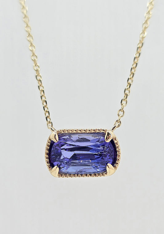 Custom 14k 2.11ctw Tanzanite Necklace