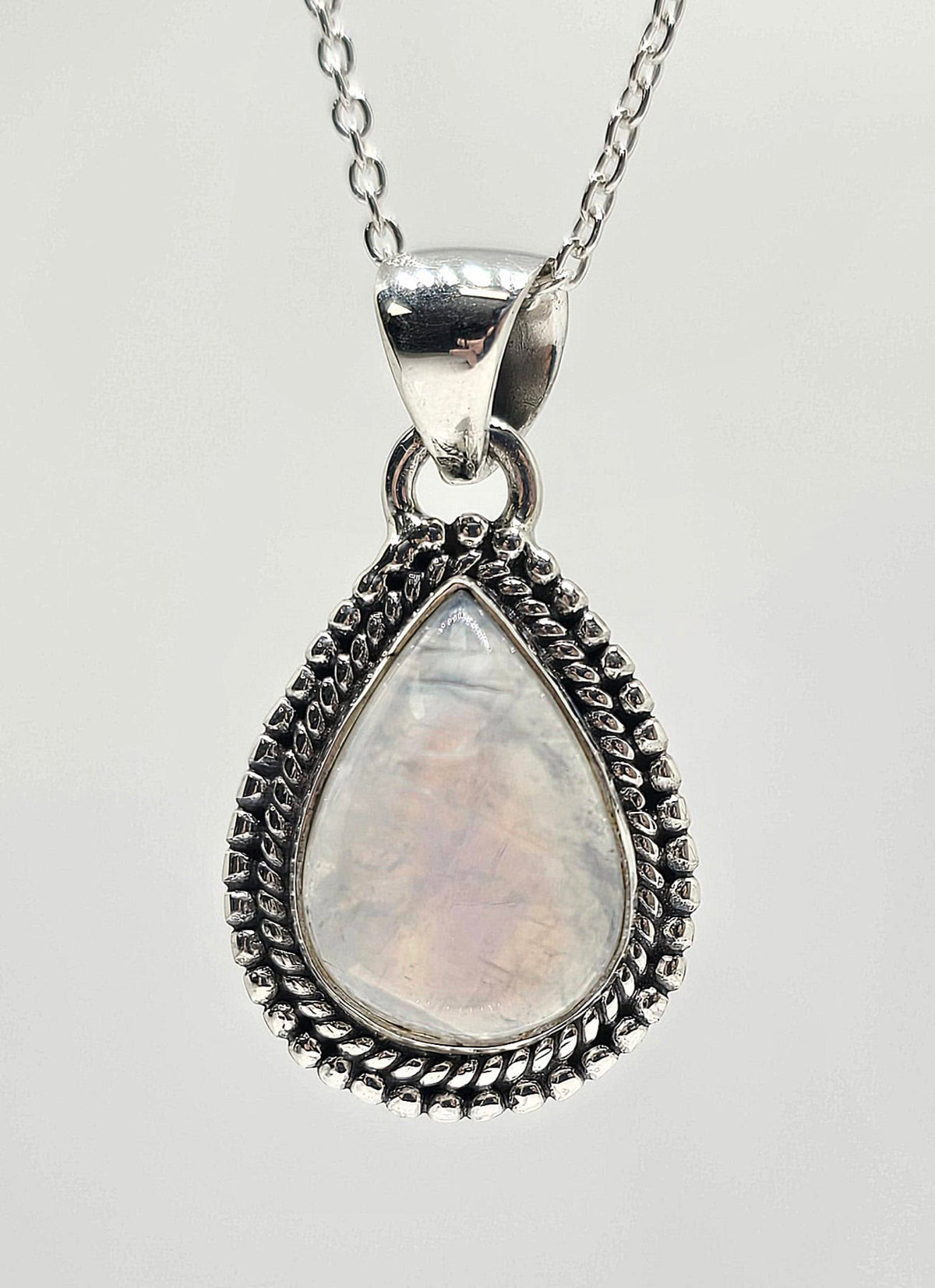 Sterling silver moonstone necklace, style B