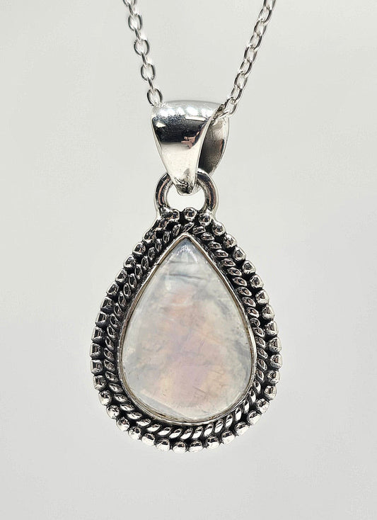 Sterling silver moonstone necklace, style B