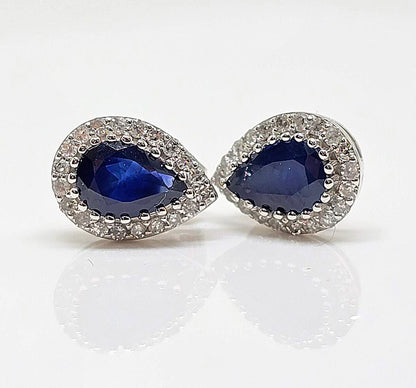 14K gold sapphire stud earrings