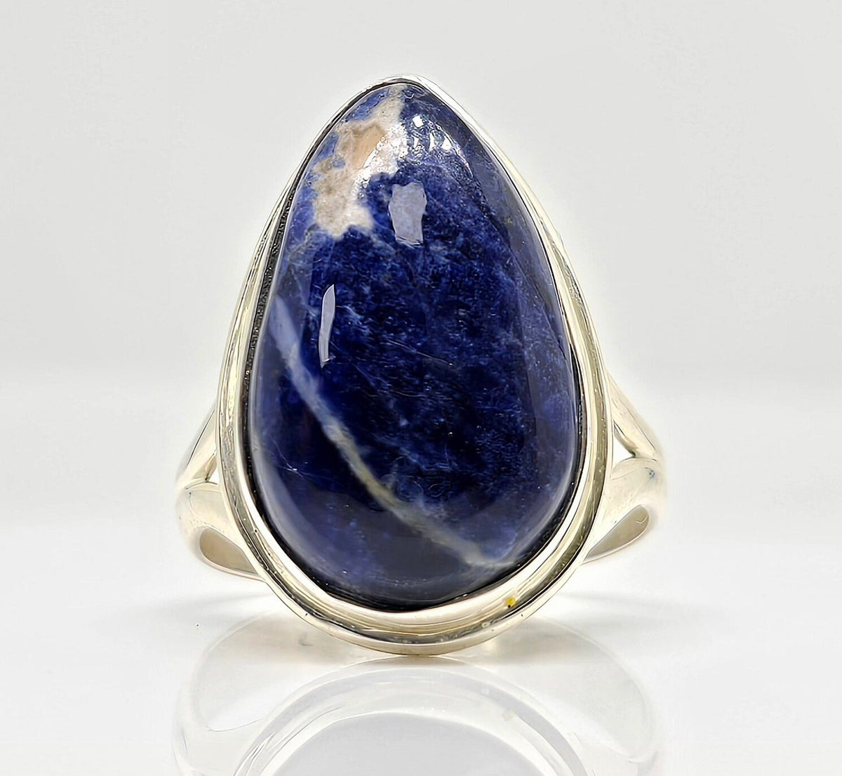 Sterling silver blue agate ring