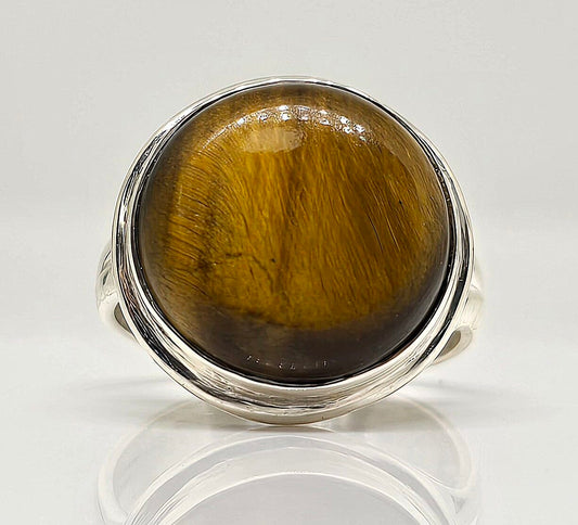 Sterling silver tiger's eye ring